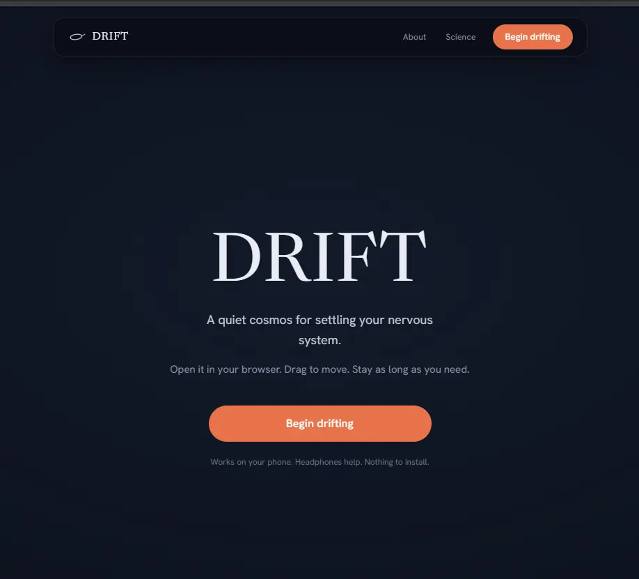 Drift: the cosmos