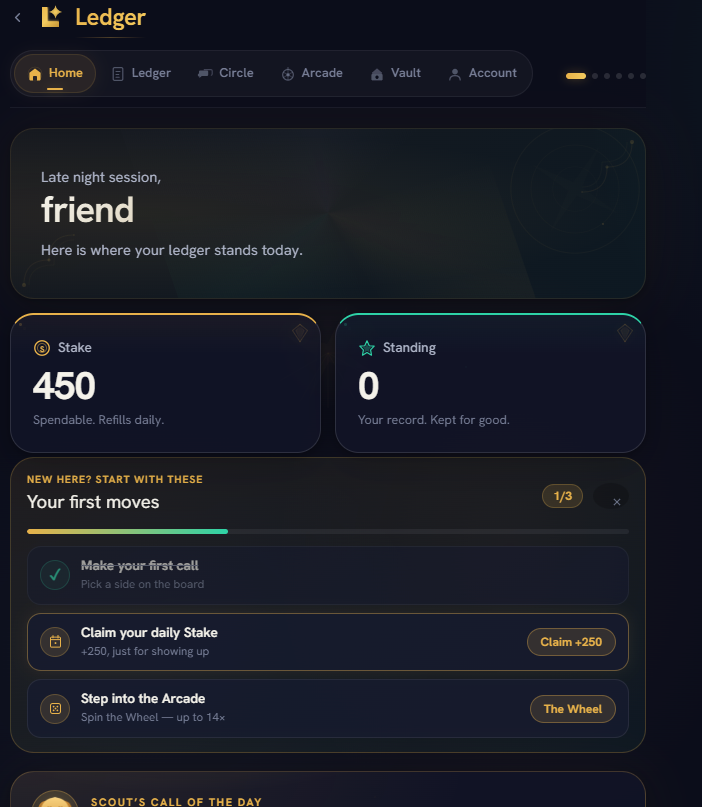 Ledger: the board