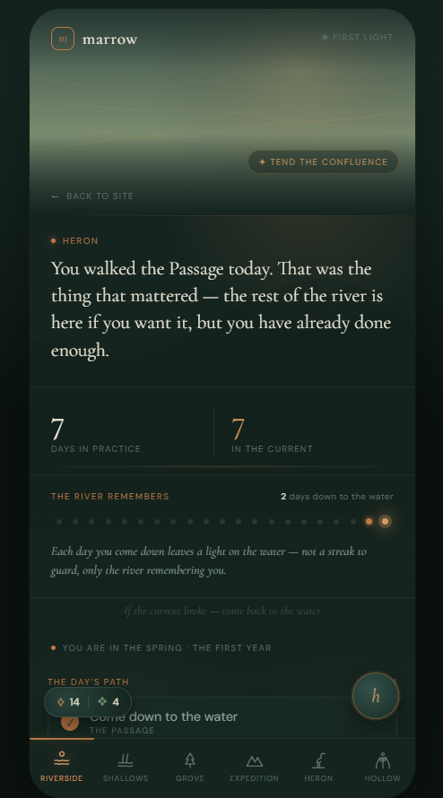 Marrow: the riverside